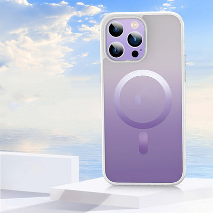 Gradient Frosted Mobile Phone Case Wireless Magnetic Suction
