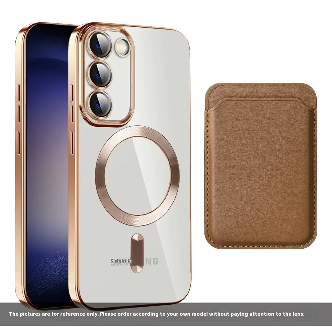Electroplating Magnetic Card Holder Mobile Phone