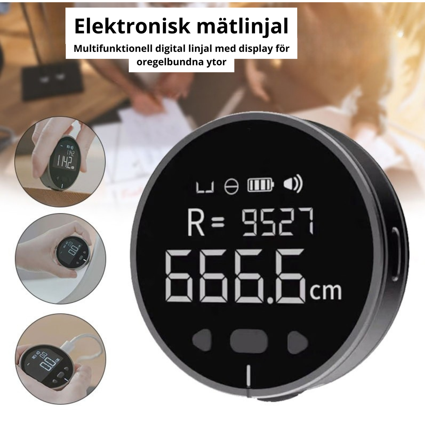 Elektronisk mätlinjal med LCD-skärm