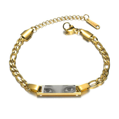 Anpassat ögonhalsband med foto i rostfritt stål, anpassat graverat ögonhalsband, personligt bild- och namnhalsband för kvinnor och barn